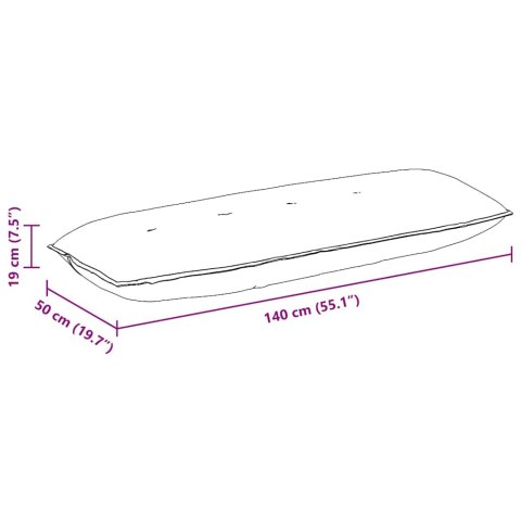 VidaXL Poduszka na plecy Ciemnoszary 140 x 50 cm Tkanina mikrofibrowa