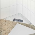 VidaXL 2 w 1 Trójkątny odpływ prysznicowy Srebrny 25 x 25 cm