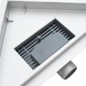 VidaXL 2 w 1 Trójkątny odpływ prysznicowy Srebrny 25 x 25 cm