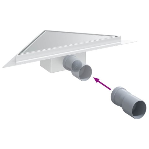 VidaXL 2 w 1 Trójkątny odpływ prysznicowy Srebrny 25 x 25 cm