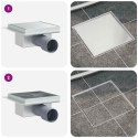 VidaXL Odpływ prysznicowy 2 w 1 Srebrny 15 x 15 cm Stal nierdzewna 304