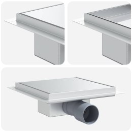 ODPŁYW PRYSZNICOWY2W1 SREBRNY 20X20CM STAL NIERDZEWNA 304