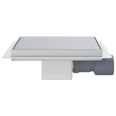 VidaXL Odpływ prysznicowy 2 w 1 Srebrny 20 x 20 cm Stal nierdzewna 304