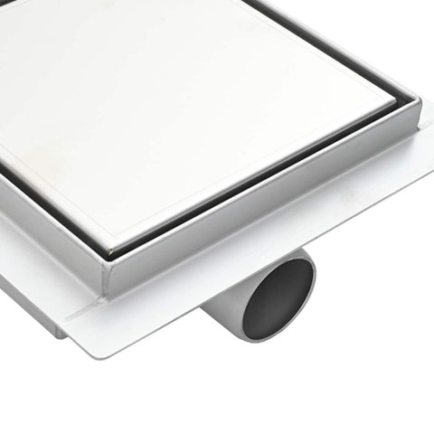 VidaXL Odpływ prysznicowy 2 w 1 Srebrny 20 x 20 cm Stal nierdzewna 304