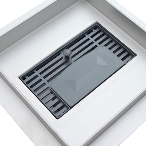 VidaXL Odpływ prysznicowy 2 w 1 Srebrny 20 x 20 cm Stal nierdzewna 304