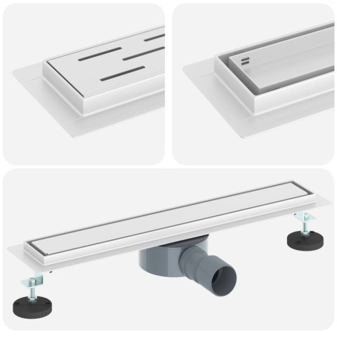 ODPŁYW PRYSZNICOWY2W1 Z SYFONEM 360° SREBRNY 50CM