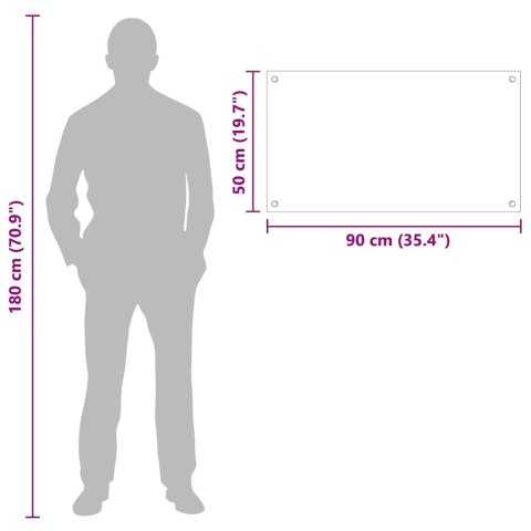 VidaXL Przód kuchenny Biały 90 x 50 cm szkło hartowane