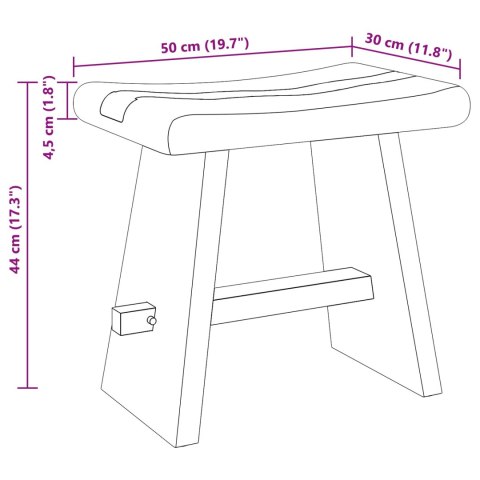 STOŁEK ŁAZIENKOWY NATURALNY 50X 30X 45CM DREWNO NATURALNE