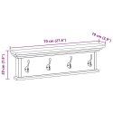 VidaXL Wieszak na płaszcze montowany na ścianie Naturalny