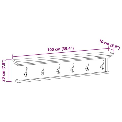 VidaXL Wieszak na płaszcze montowany na ścianie Naturalny