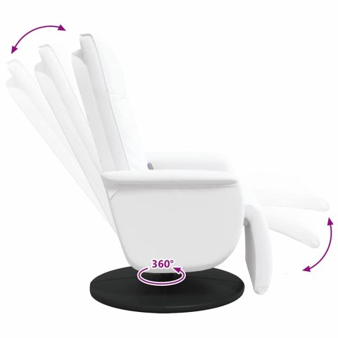 VidaXL Fotel masujący Biały 71 x 90 x 105 cm Skóra ekologiczna