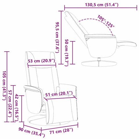 VidaXL Fotel masujący Biały 71 x 90 x 105 cm Skóra ekologiczna