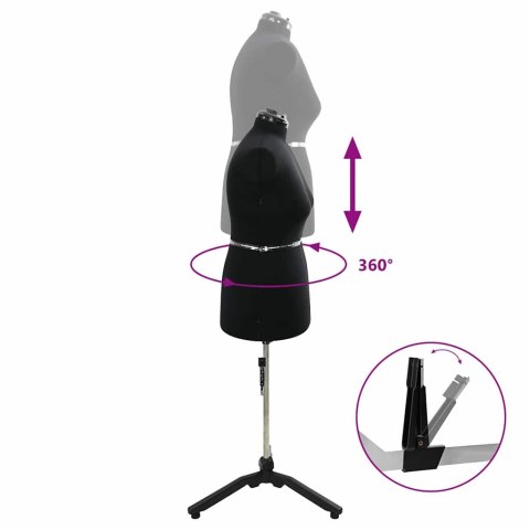 VidaXL Kobieca Regulowana Forma Sukienki Czarny l Aksamit