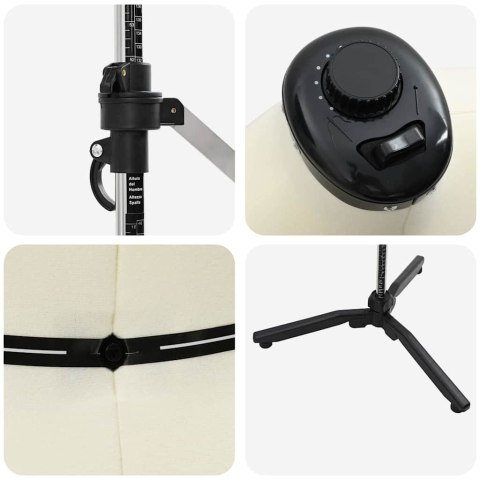 VidaXL Kobieca Regulowana Forma Sukienki Kremowy m Aksamit