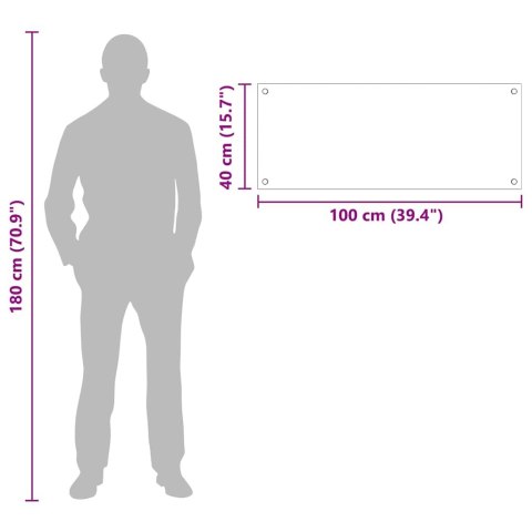VidaXL Przód kuchenny Czarny 100 x 40 cm szkło hartowane