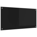 VidaXL Przód kuchenny Czarny 100 x 50 cm szkło hartowane