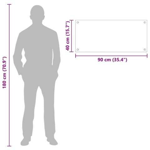 PRZÓD KUCHENNY CZARNY 90X40CM SZKŁO HARTOWANE