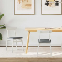 KRZESŁO JADALNIANE 2 SZT BIAŁY I SZARY DREWNO GUMOWE