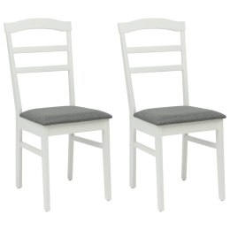 KRZESŁO JADALNIANE 2 SZT BIAŁY I SZARY DREWNO GUMOWE