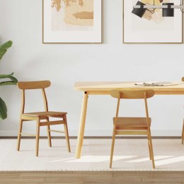 KRZESŁO JADALNIANE 2 SZT NATURALNY DREWNO GUMOWE