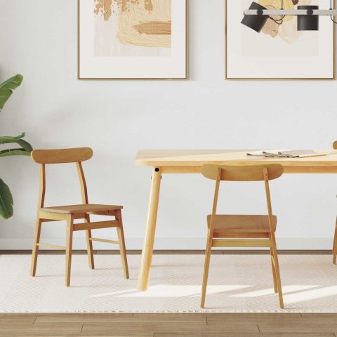 KRZESŁO JADALNIANE 2 SZT NATURALNY DREWNO GUMOWE