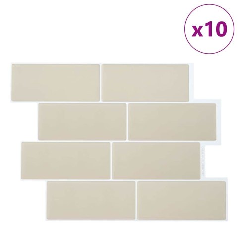 VidaXL Dekoracyjne naklejki 10 pcs Beżowy 29,4 x 21,4 x 0,8 cm