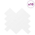 VidaXL Dekoracyjne naklejki 10 pcs Biały 30 x 30 x 0,8 cm