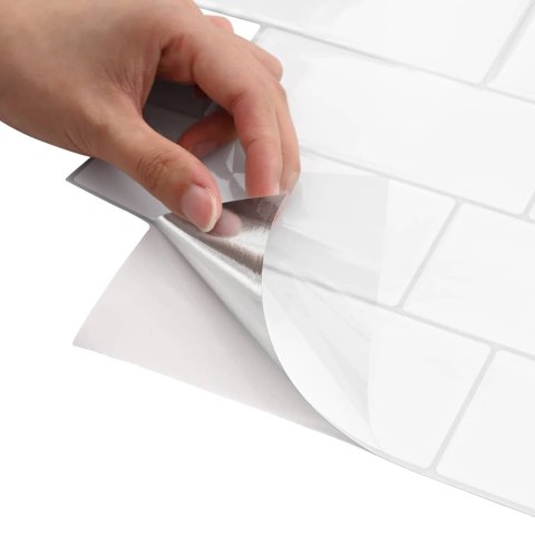 VidaXL Dekoracyjne naklejki 10 pcs Biały szary 29,4 x 21,4 x 0,8 cm