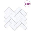 VidaXL Dekoracyjne naklejki 10 pcs Biały szary 30 x 30 x 0,8 cm