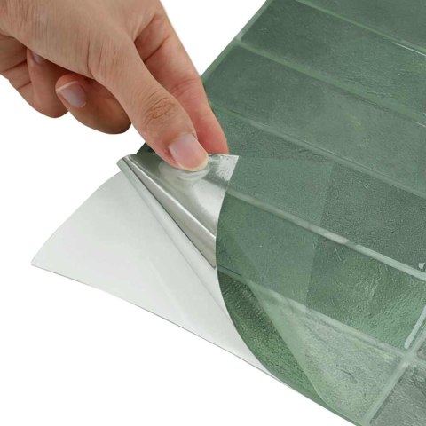 VidaXL Dekoracyjne naklejki 10 pcs Ciemna zieleń 29 x 22,9 x 0,8 cm