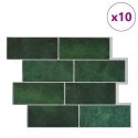 VidaXL Dekoracyjne naklejki 10 pcs Ciemna zieleń 29,4 x 21,4 x 0,8 cm
