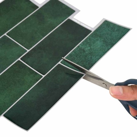 VidaXL Dekoracyjne naklejki 10 pcs Ciemna zieleń 29,4 x 21,4 x 0,8 cm