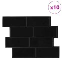 VidaXL Dekoracyjne naklejki 10 pcs Czarny 29,4 x 21,4 x 0,8 cm