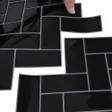 VidaXL Dekoracyjne naklejki 10 pcs Czarny 30 x 30 x 0,8 cm