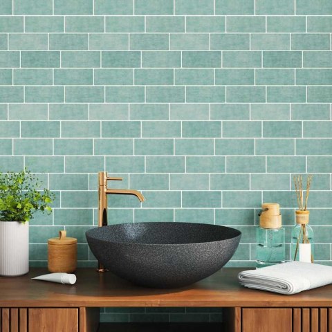 VidaXL Dekoracyjne naklejki 10 pcs Szary zielony 29,4 x 21,4 x 0,8 cm