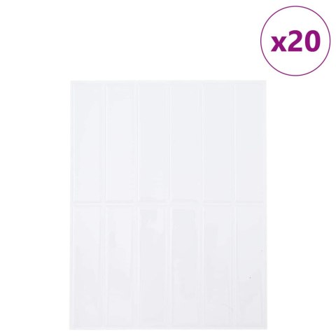 VidaXL Dekoracyjne naklejki 20 pcs Biały 29 x 22,9 x 0,8 cm