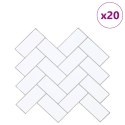 VidaXL Dekoracyjne naklejki 20 pcs Biały szary 30 x 30 x 0,8 cm