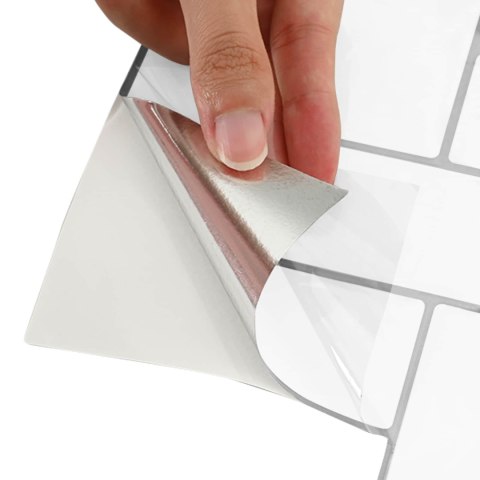 VidaXL Dekoracyjne naklejki 20 pcs Biały szary 30 x 30 x 0,8 cm