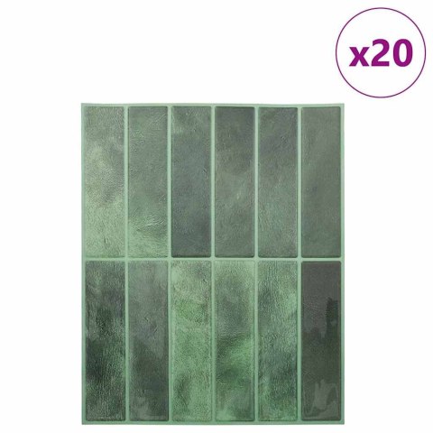 VidaXL Dekoracyjne naklejki 20 pcs Ciemna zieleń 29 x 22,9 x 0,8 cm