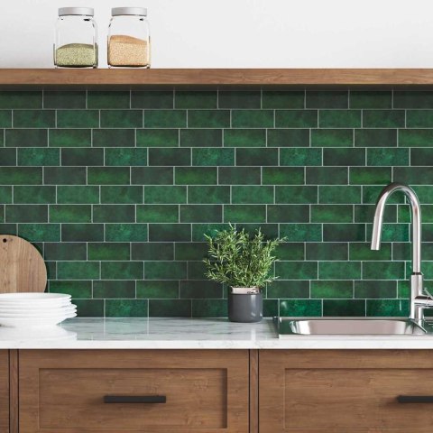 VidaXL Dekoracyjne naklejki 20 pcs Ciemna zieleń 29,4 x 21,4 x 0,8 cm