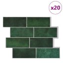VidaXL Dekoracyjne naklejki 20 pcs Ciemna zieleń 29,4 x 21,4 x 0,8 cm