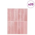 VidaXL Dekoracyjne naklejki 20 pcs Różowy 29 x 22,9 x 0,8 cm