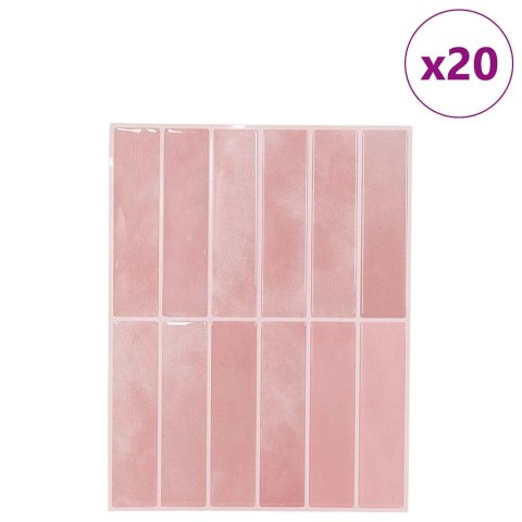 VidaXL Dekoracyjne naklejki 20 pcs Różowy 29 x 22,9 x 0,8 cm