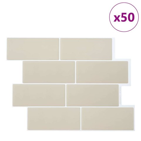 VidaXL Dekoracyjne naklejki 50 pcs Beżowy 29,4 x 21,4 x 0,8 cm