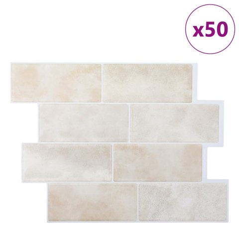 VidaXL Dekoracyjne naklejki 50 pcs Beżowy marmur 29,4 x 21,4 x 0,8 cm