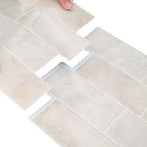 VidaXL Dekoracyjne naklejki 50 pcs Beżowy marmur 29,4 x 21,4 x 0,8 cm