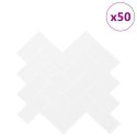 VidaXL Dekoracyjne naklejki 50 pcs Biały 30 x 30 x 0,8 cm