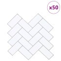 VidaXL Dekoracyjne naklejki 50 pcs Biały szary 30 x 30 x 0,8 cm