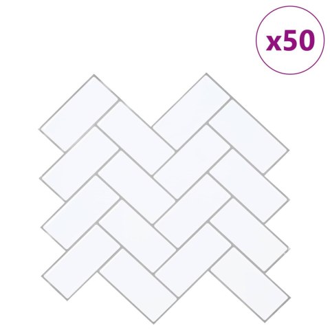 VidaXL Dekoracyjne naklejki 50 pcs Biały szary 30 x 30 x 0,8 cm