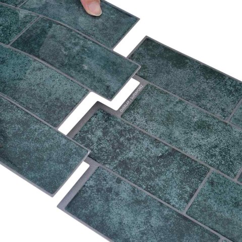 VidaXL Dekoracyjne naklejki 50 pcs Niebieskozielony